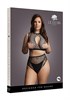 Эротический комплект из короткого топа и трусиками с высокой талией DES027BLKOSX