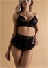 Черные игривые трусики с доступом и оборкой-юбочкой 106691